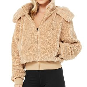 Alo Yoga XS Foxy Sherpa Jacket in Camel